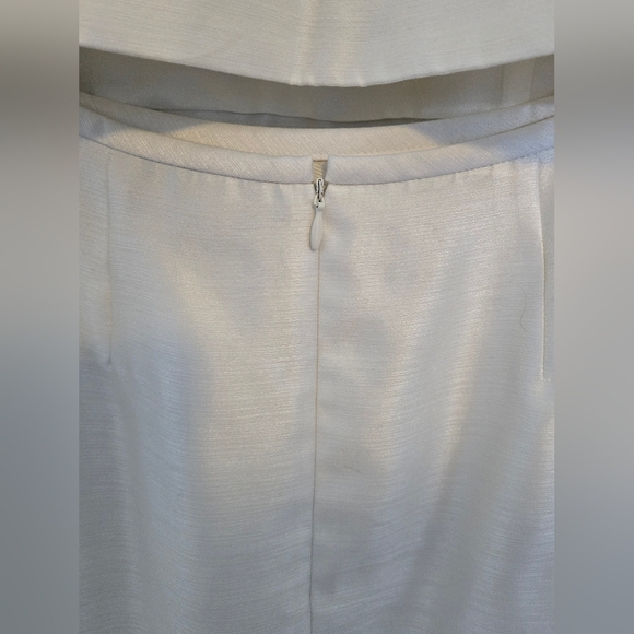 Vintage-Inspired Kasper Ivory 3-Piece Suit Set Jacket Top Skirt Size 8 Wedding - Picture 12 of 16